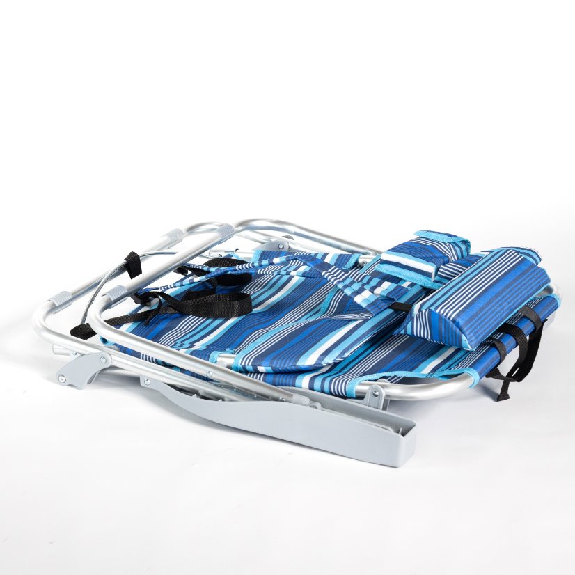 Beach Chair five position adjustable strap chair with a ice bag