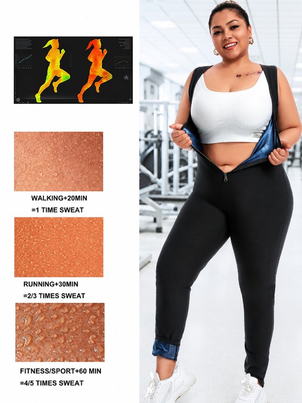 suits set Sauna Suit for Women Sleeveless Tank Top Jumpsuit with Zipper, Sweat Waist Trainer Weight Loss Belly Fat Burner