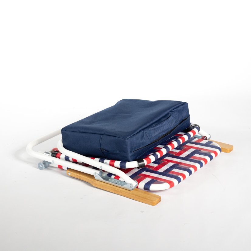 Beach Chair wooden armrest PE binding tape chair with a common bag