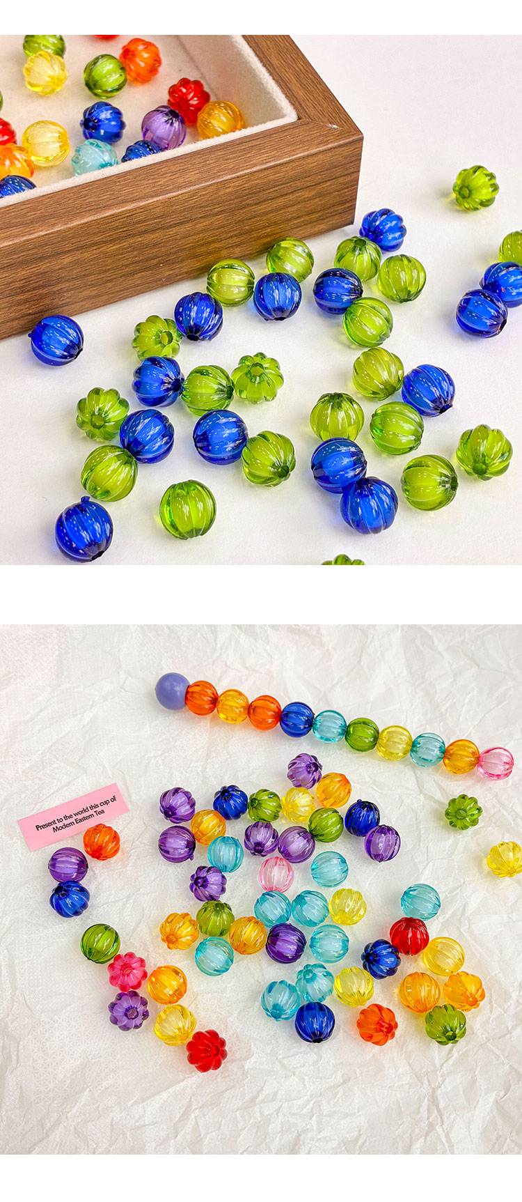 Transparent Acrylic Beads Bead in bead, pumkin bead