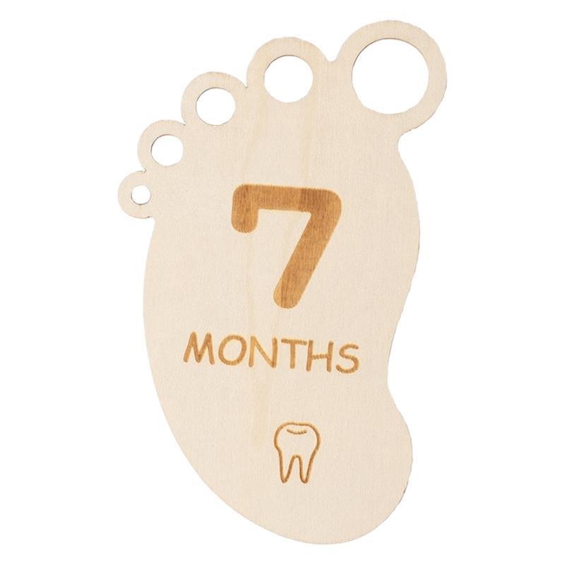 Infant Baptism Baby Milestone Month Plaque Wooden Disc Cloth Bag Packaging