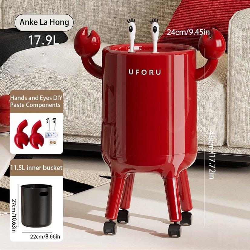 Indoor Storage Pedestal-style round trash can