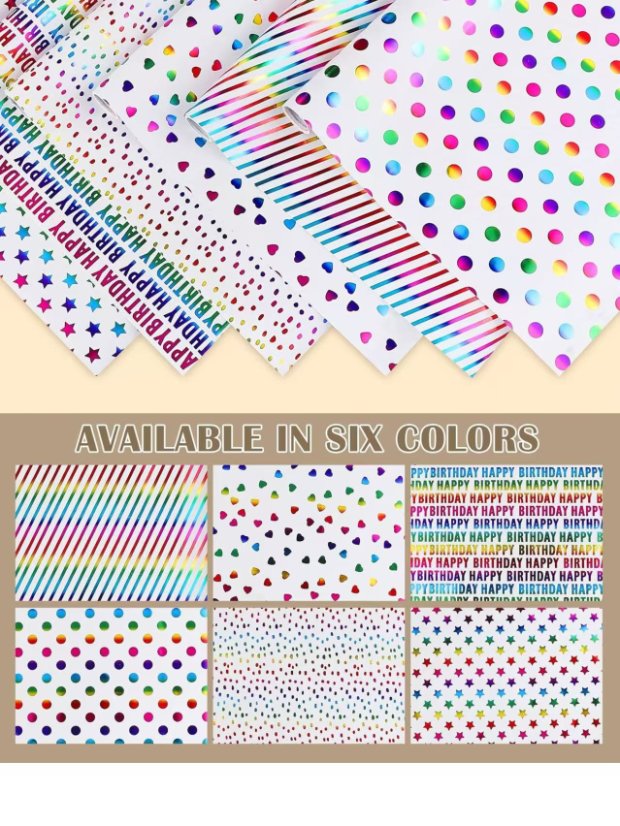 Colored foil-stamped gift paper Colorful Hot-Stamped Gift Paper