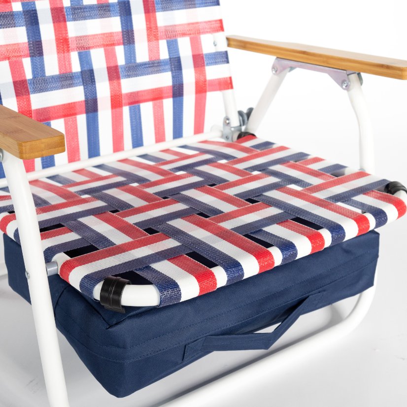 Beach Chair wooden armrest PE binding tape chair with a common bag