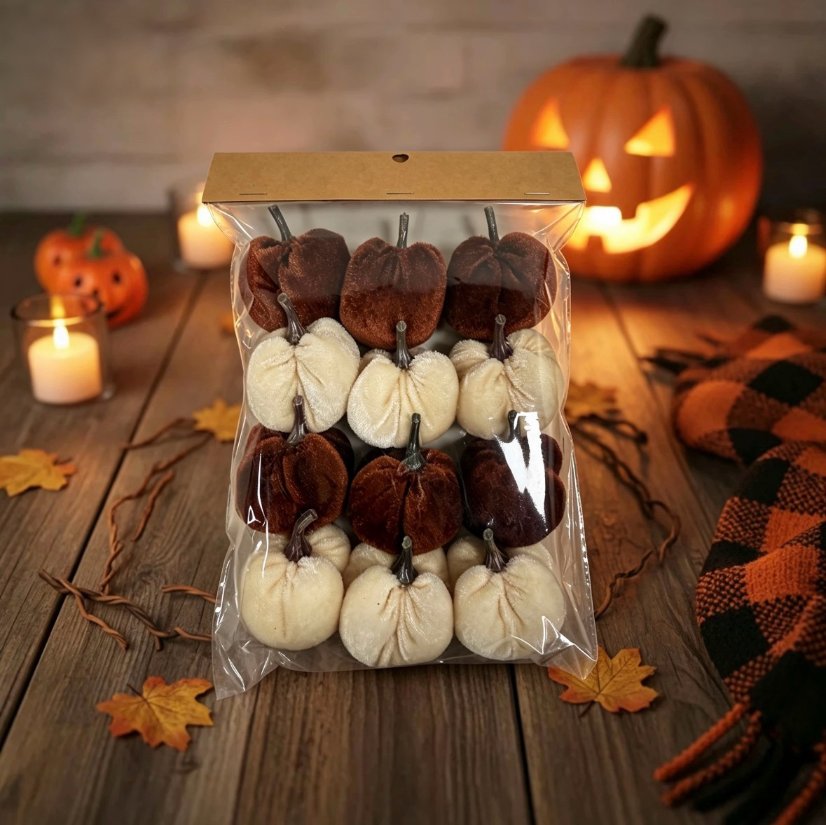 Fabric pumpkin ornament Velvet Mini Pumpkin Ornament