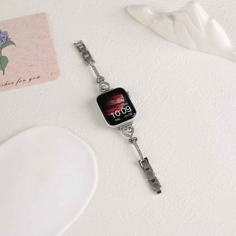 Watch strap Heart Key Rhinestone Metal Strap for Apple Watch All Series