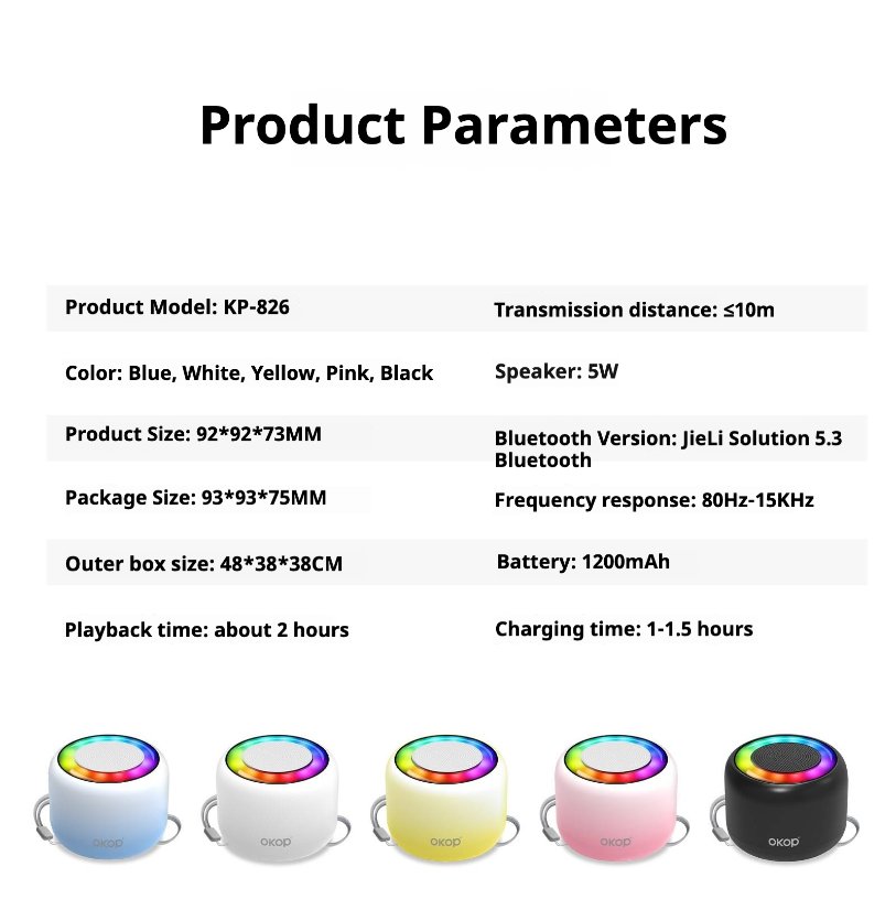 Portable Outdoor Bluetooth Speaker KP-826 Portable wireless bluetooth speaker