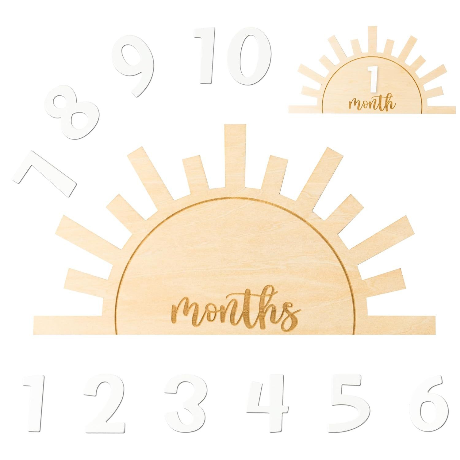Infant Baptism Wooden Bohemian Sun Pendant Nursery Wooden Laser Engraved Wooden Sign