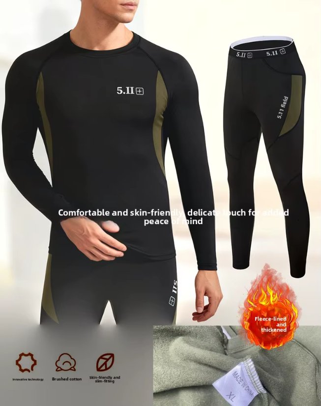 Thermal underwear set 5II Tactical Outdoor Thermal Compression Underwear Set – Fleece Fitness Sports Base Layer Autumn/Winter