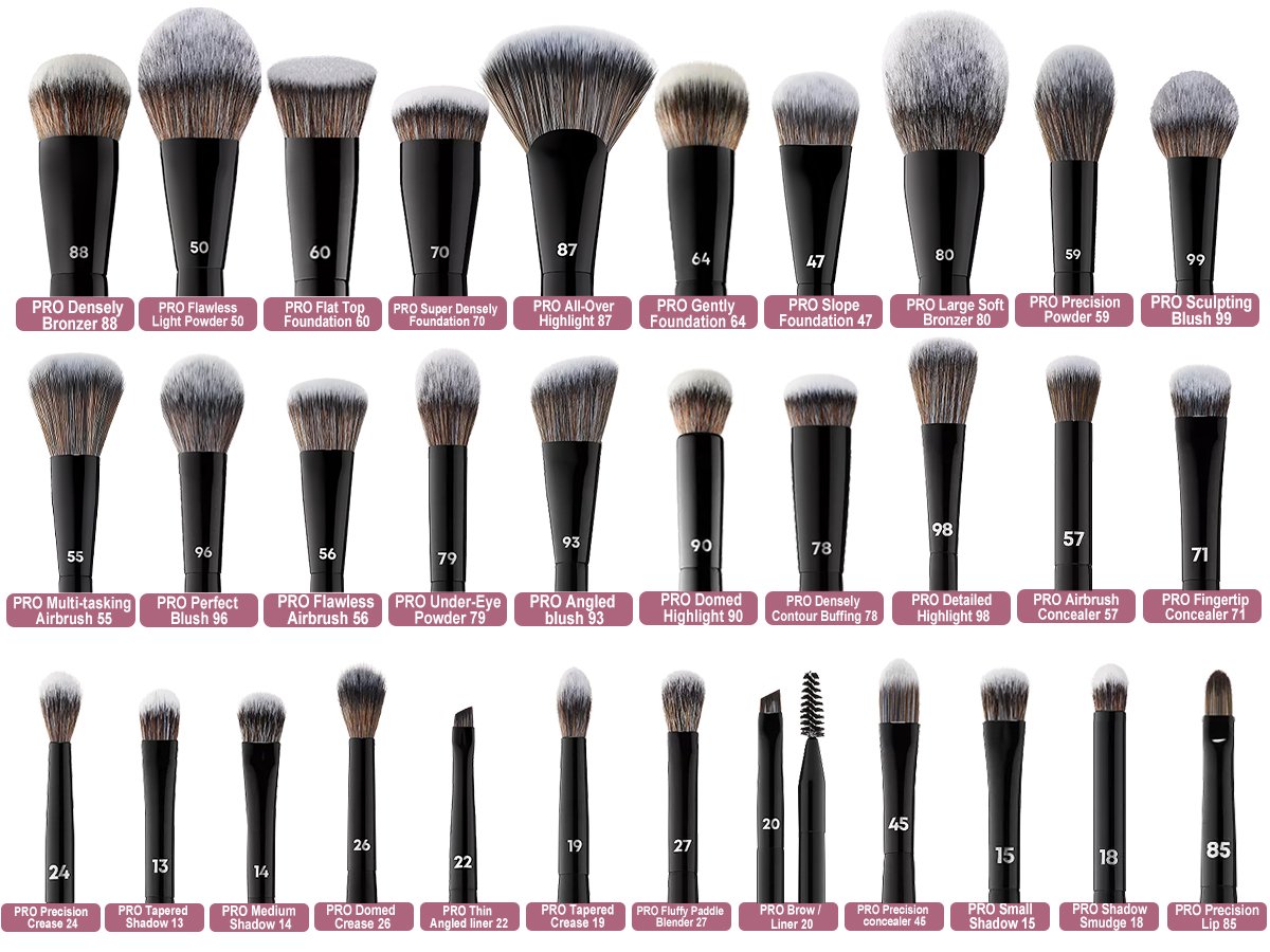 Professional Makeup Brush Set 32Pcs PRO Grade Makeup Brushes Set with Super large Holder, Premium Ultra-soft Synthetic Foundation Contour Powder Blush Concealer Eyeshadow Classic Black Make up Brush