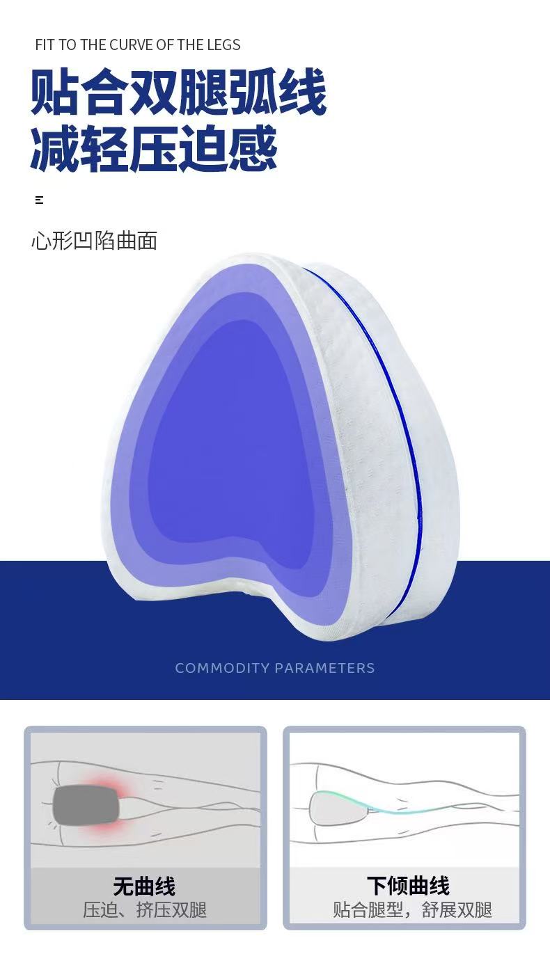 Knee Pillows Ergonomic Memory Foam Side-Sleeping Knee Pillow