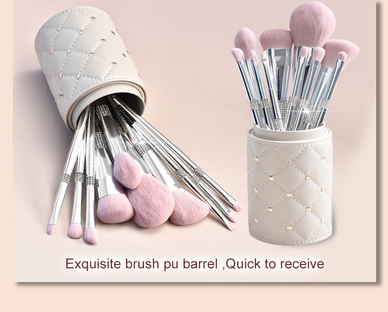 Daily brush set Makeup Brush Set, 11PCS Silver Glitter Crystal Make Up Brush