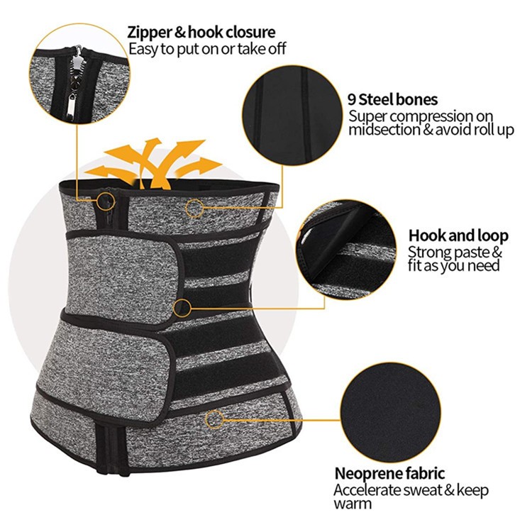 Waist Trainer Black double-waist belt
