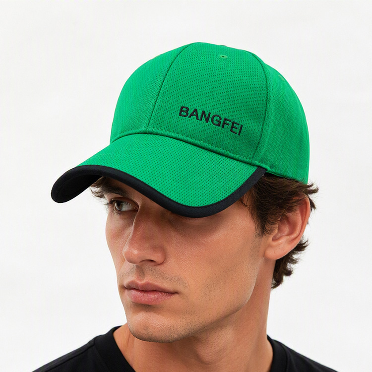 Baseball Caps Green Breathable Mesh Velcro Strap Baseball Cap BANGFEI Embroidered Adjustable Sun Running Golf Sports Hat