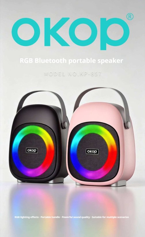 Portable Outdoor Bluetooth Speaker KP-857 Mini Portable Outdoor Wireless Bluetooth Speaker with RGB Ambient Light