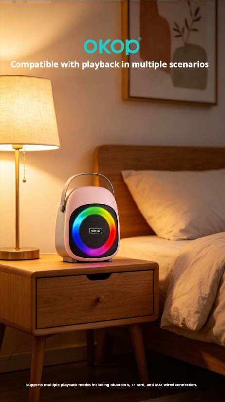Portable Outdoor Bluetooth Speaker KP-857 Mini Portable Outdoor Wireless Bluetooth Speaker with RGB Ambient Light