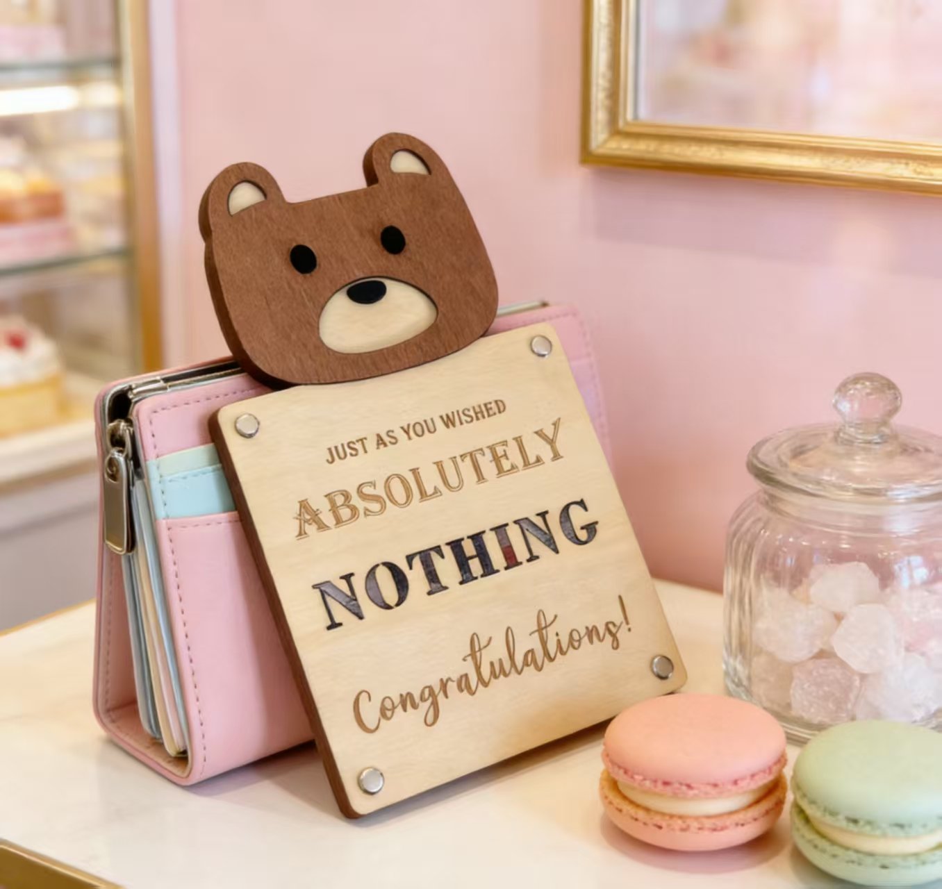 Holidays, gifts Cartoon Money Clip Wooden Lightweight Portable Cute Pattern Playful Fox Lion Bear