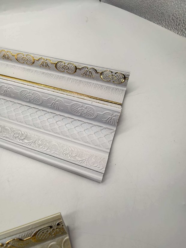 cornice PS European Gold Foil Crown Molding, Light Luxury Printed Ceiling Cornice Trim