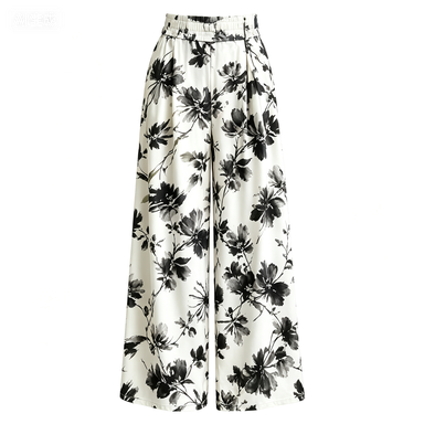Outdoor Casual Women's Printed High-Waist Wide-Leg Pants