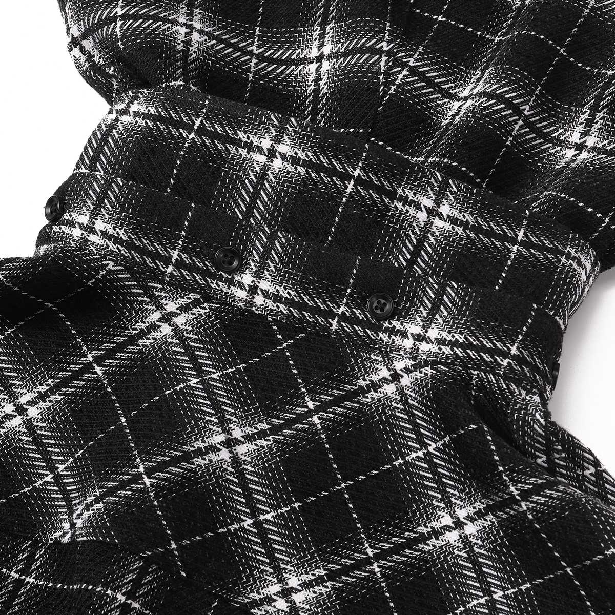 Casual Shirt Textured Plaid Hooded Shirt