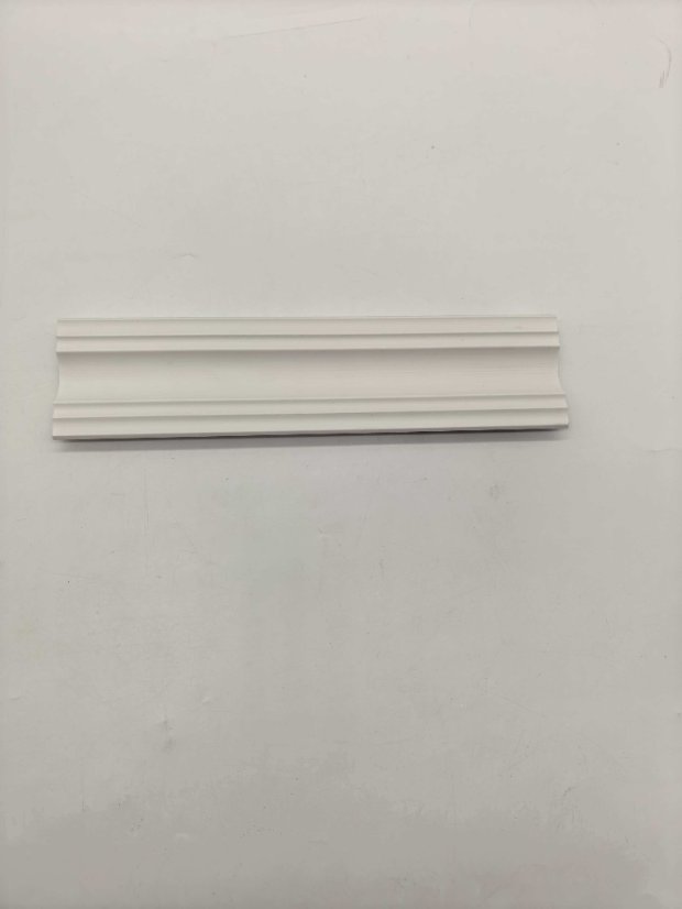 cornice PS Multi Vertical Strip Shallow Curved Recessed Wall Panel, White Minimalist 3D Decorative Slat