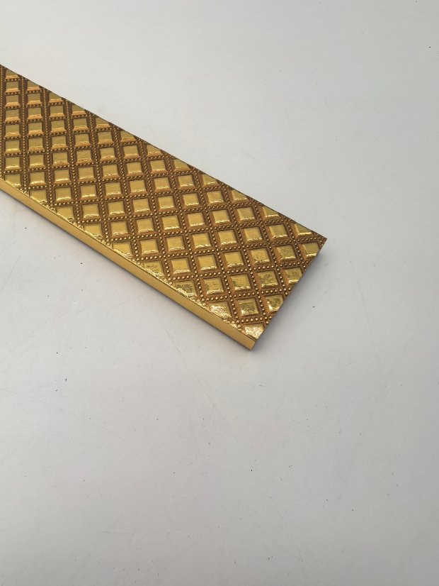 decor line PS Grid Gold Foil Embossed Molding, Vintage Gold Brick Pattern Frame Trim