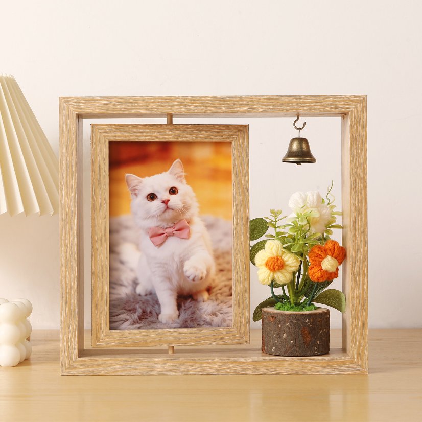 MDF Picture Frames Double-sided rotating pet photo frame