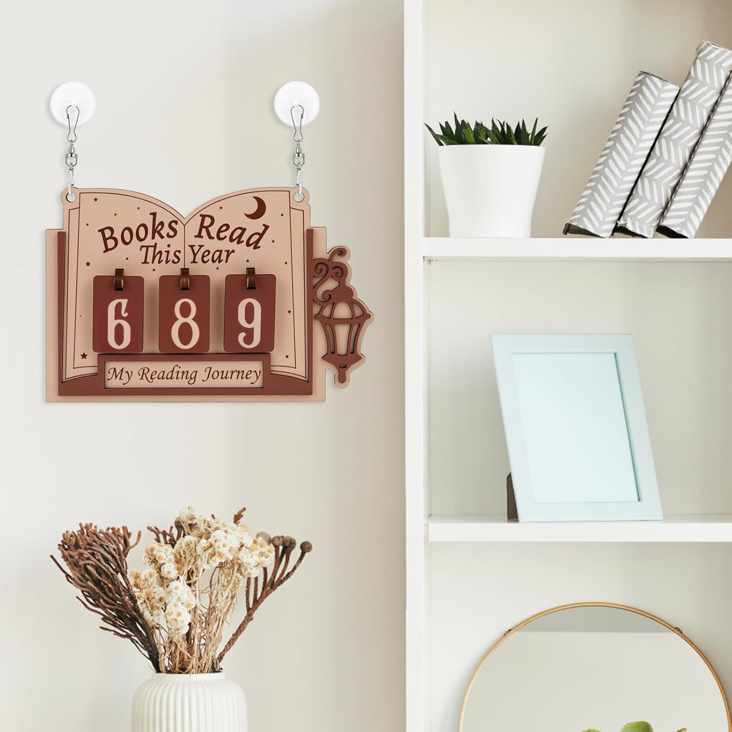 Holidays, gifts Wooden Bookshelf Decoration Wall Hanging