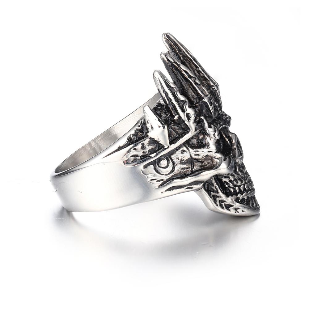 Rings Nobility King Crown Stainless Steel Skull Ring