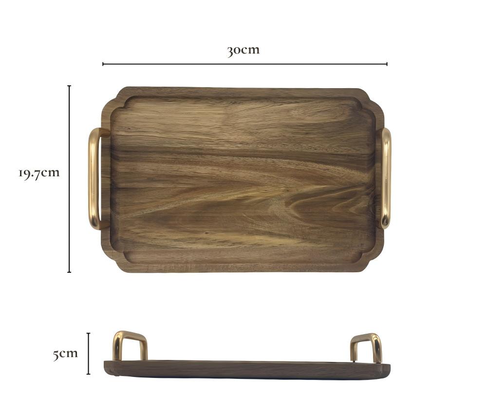 Handle Tray Metal Handle Scalloped Tray | Custom Sizes Available