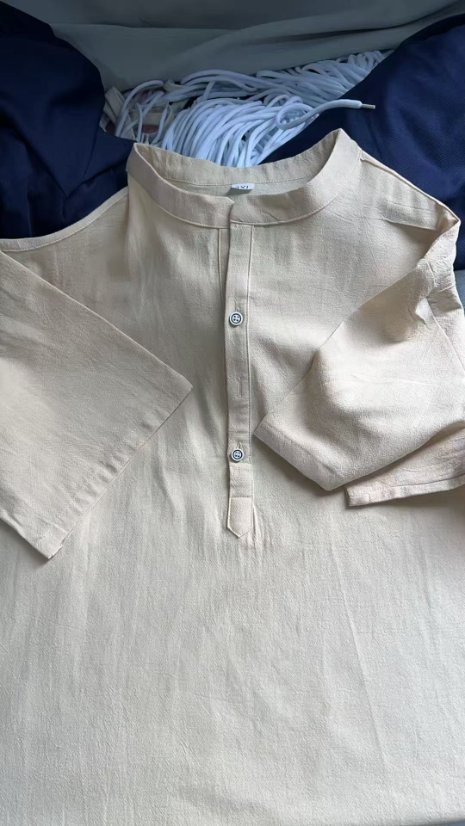 Short-sleeved shirt Short-Sleeve Linen-Cotton Shirt