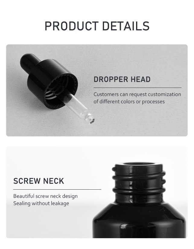 frasco cuentagotas 15ml Classic Round Glass Dropper Bottle for Serum Concentrates