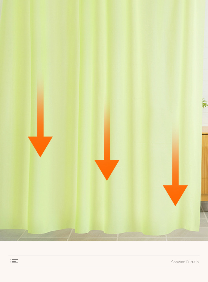 Solid Color PEVA Shower Curtain Thickened Solid Color Shower Curtain