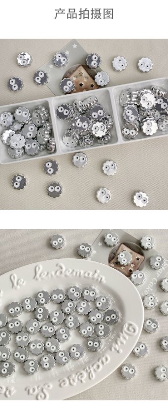 High-Quality UV Beads Silver biscuit beads