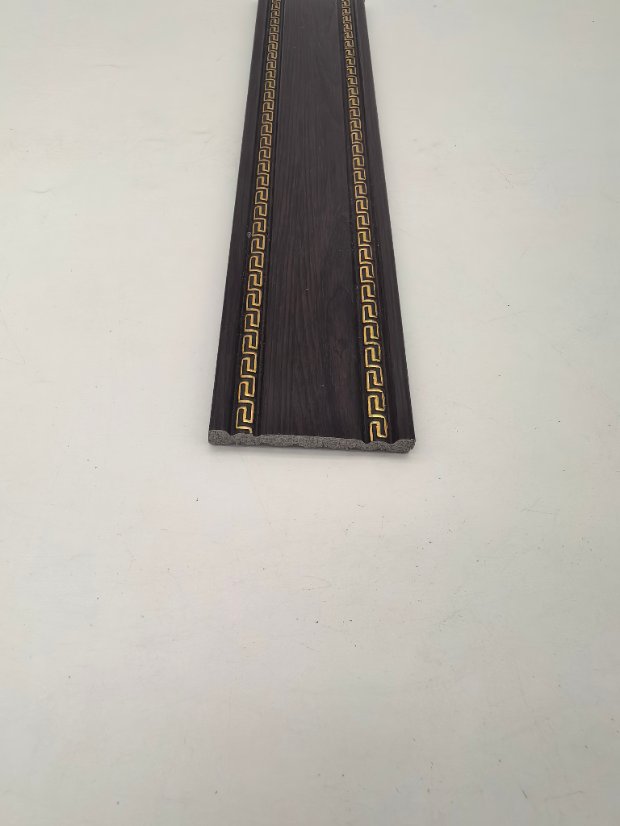 decor line PS Chinese Double-Side Hui Pattern Molding, Gold Inlay Wood Grain Frame Trim