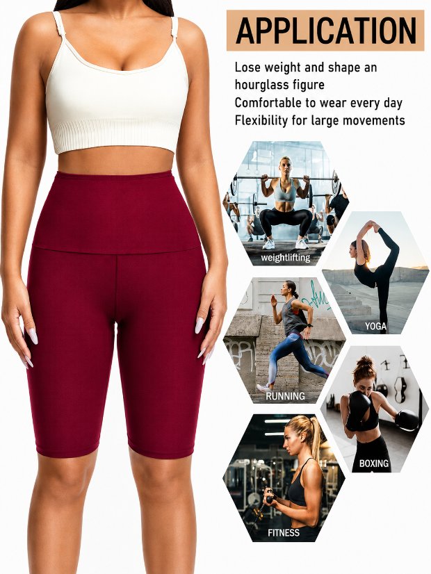 legging-shorts-capri-pant Sauna Short Pants for Women Workout Compression Sweat Shorts Tummy Control Shapewear High Waist