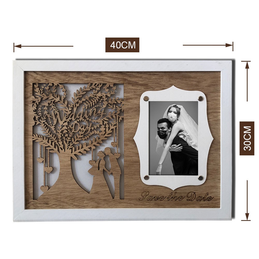 Wedding Supplies Bride and Groom Wedding Wooden Love Photo Frame Personalized Minimalist Home Decoration
