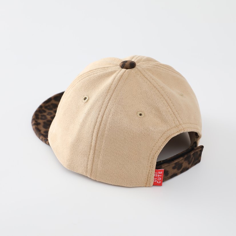 Autumn Style Suede & Leopard Print Pony Baseball Cap