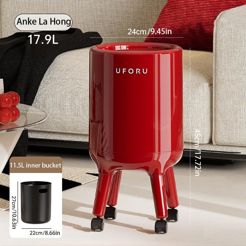 Indoor Storage Pedestal-style round trash can