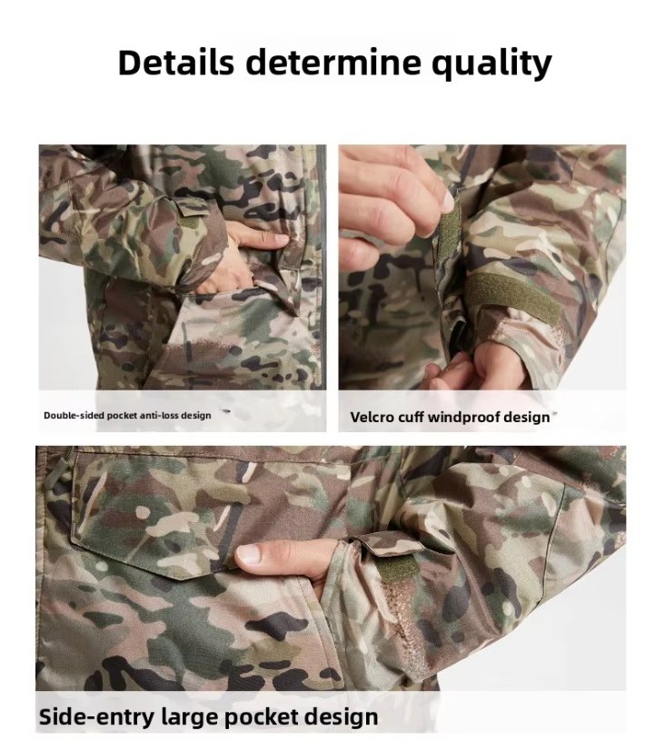 Mountaineering Jacket Cross-Border Exclusive Tactical Cold-Weather Cotton Jacket – Thickened Windproof Waterproof Outdoor Hooded Parka Winter Warm – OEM/Private Label Available