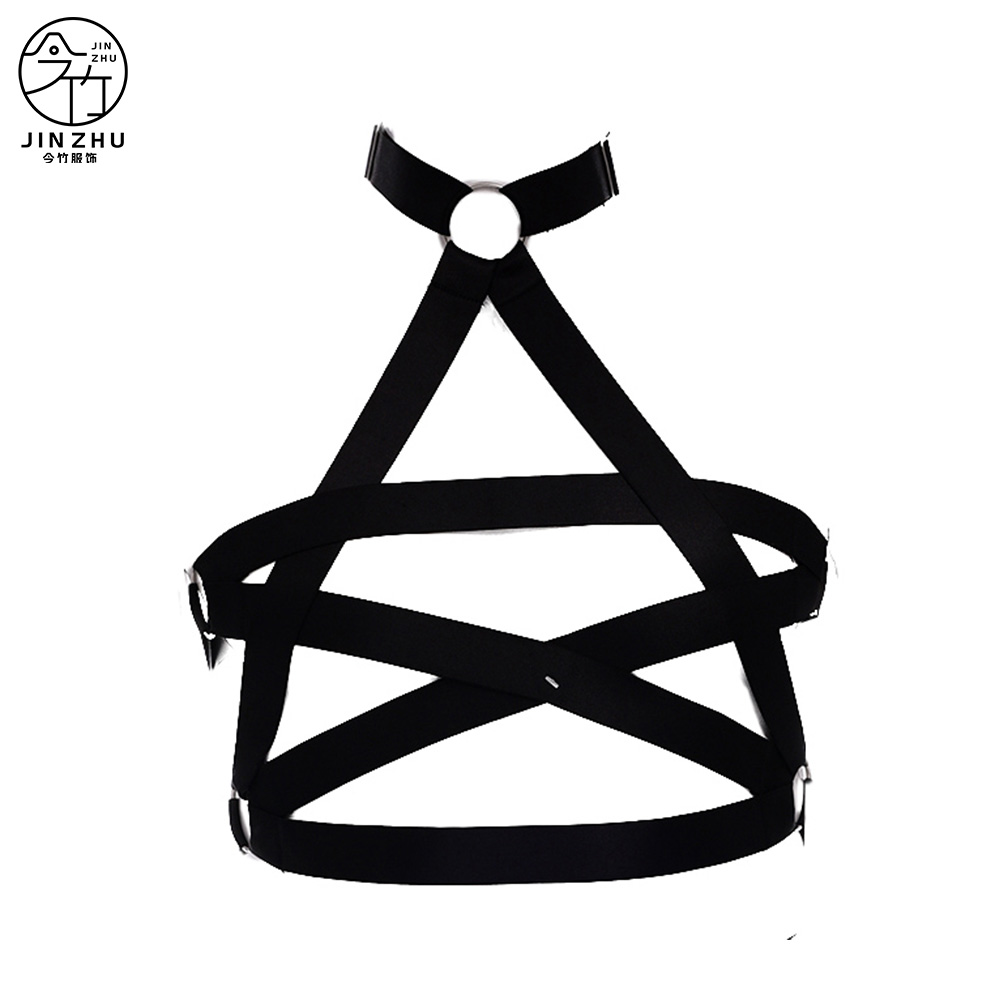 男士上衣 Men's Cross-Strap Body Harness – Choker with O-Ring Adjustable Chest Straps