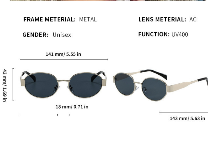Metallic Fashion Sunglasses 2301