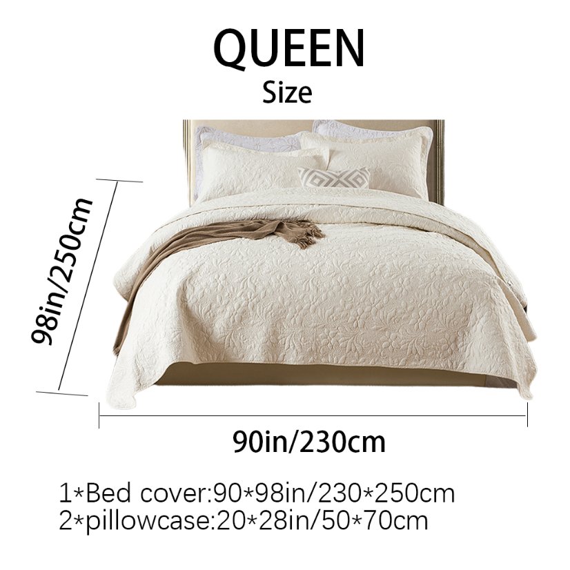 3-Piece Sets Encrypted Quilting Quilt Set Orchid Embroidery