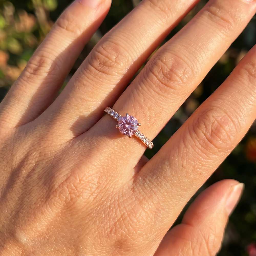 Copper Ring Blush Rose Engagement Ring