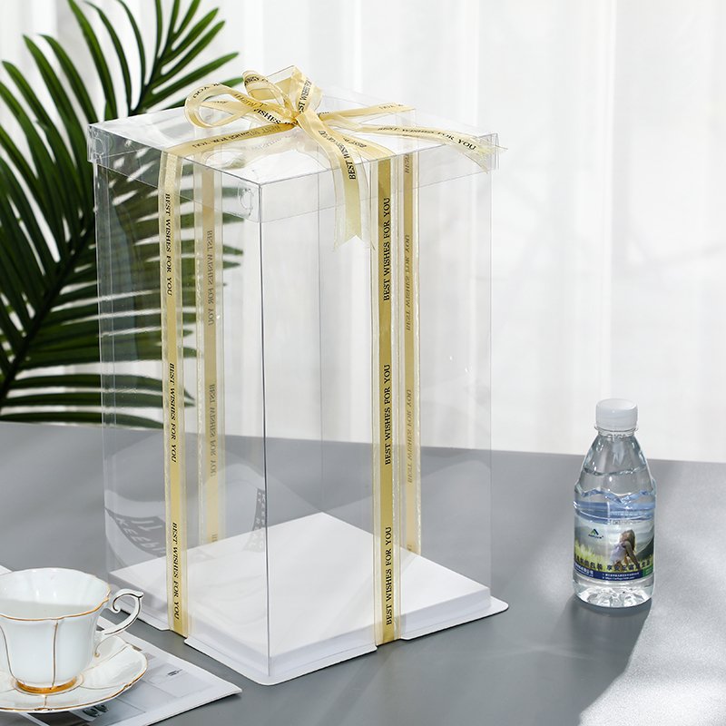 Birthday Cake Boxes Square Cake Box with Clear Lid and Clear Side Panels