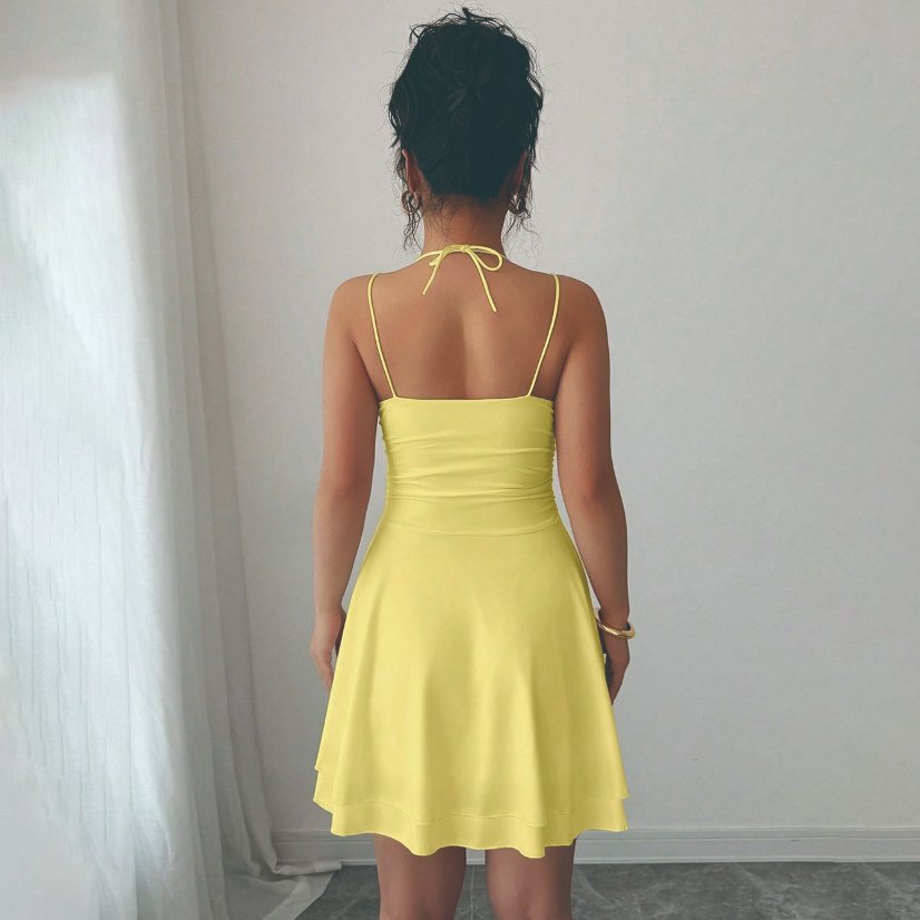 Dresses 6658 Ruched Cowl-Neck Camisole Dress
