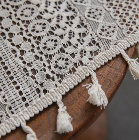 curtain Cotton Crochet Tassel Sheer Curtain