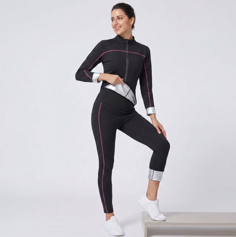 Activewear Stand Collar Hot Pink Set