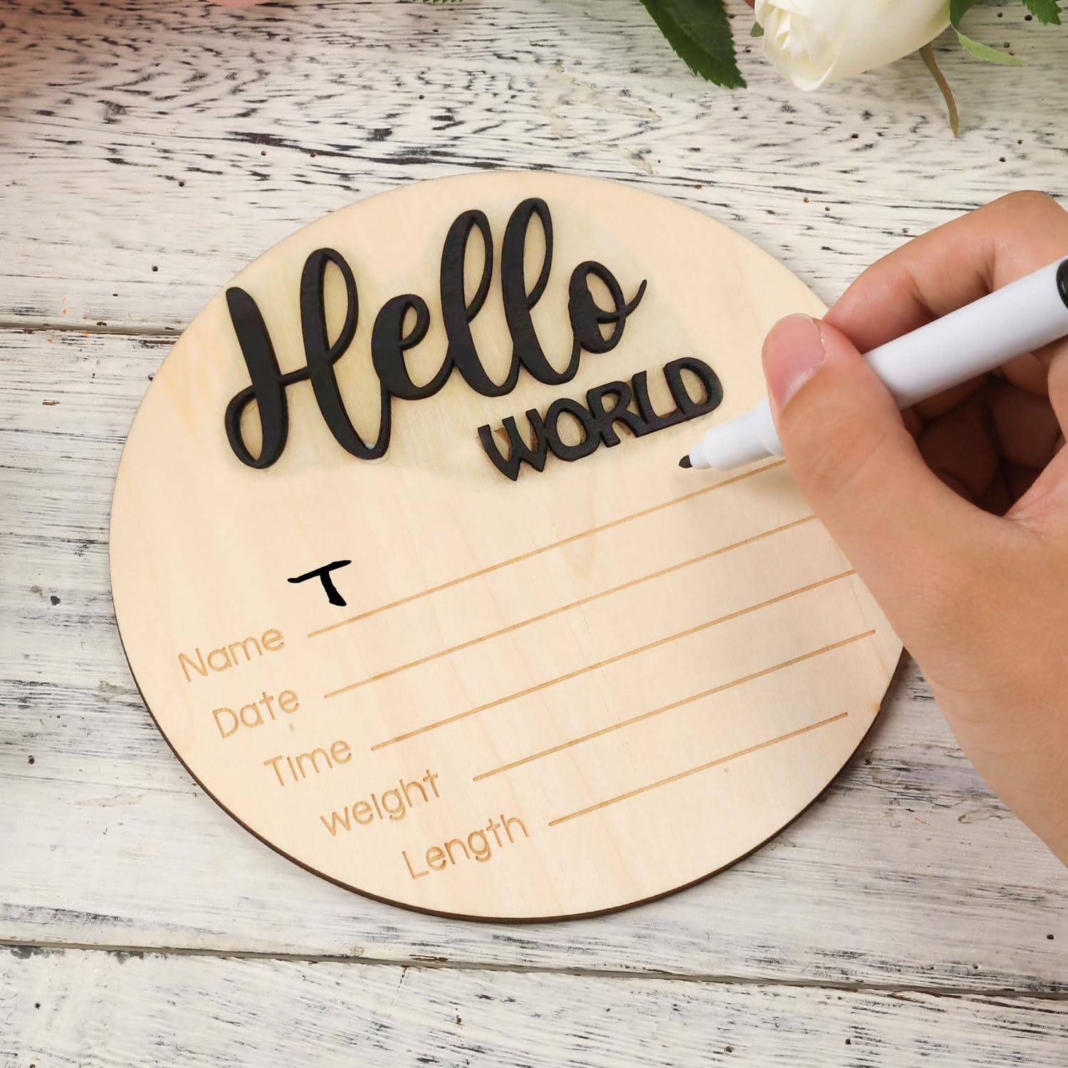 Infant Baptism Newborn Baptism Wooden Round Announcement Board