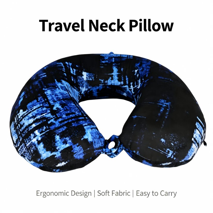 U-shaped pillow Blue & Black Tie-Dye Memory Foam U-Shaped Pillow